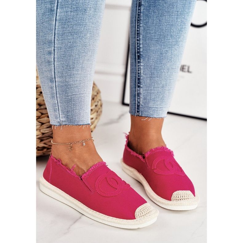PS1 Espadrile clasice pentru femei Fucsia Flaure bej roz 1