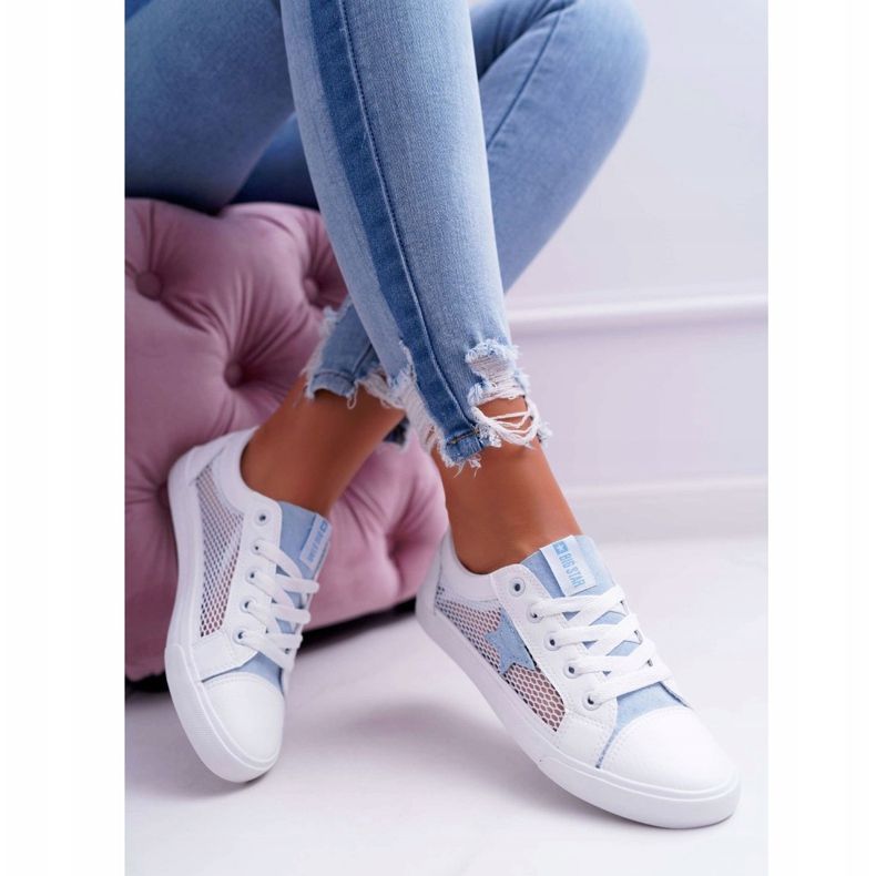 Adidași pentru femei cu plasă Big Star DD274689 Alb-Albastru 2