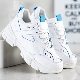 SHELOVET Adidași albi la modă albastru 1