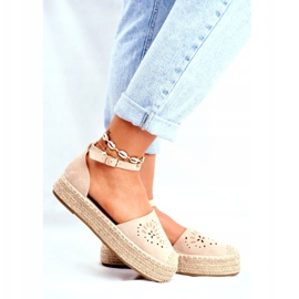 SEA Espadrile de damă pe platforma de lenjerie bej bej 3