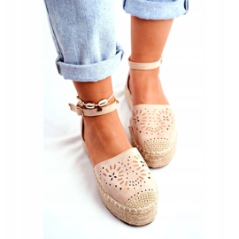 SEA Espadrile de damă pe platforma de lenjerie bej bej 4