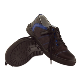 Pantofi negri jos cu fermoar Ren But 4292 negru albastru 3