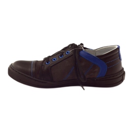 Pantofi negri jos cu fermoar Ren But 4292 negru albastru 2
