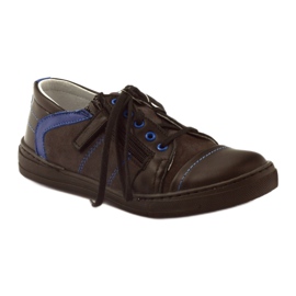Pantofi negri jos cu fermoar Ren But 4292 negru albastru 1