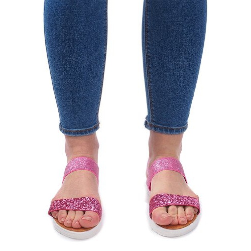 Sandale Cu bandă elastică V12817 Roz argint 1