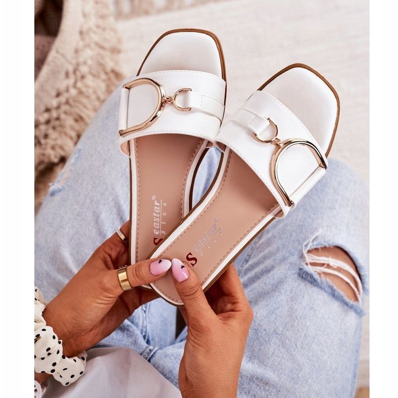 PS1 Papuci eleganți pentru femei, alb Debbie 2