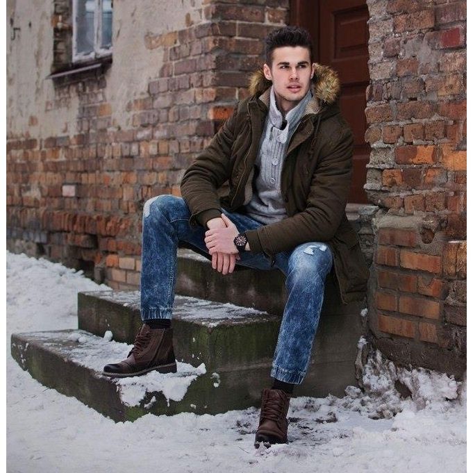 Mario Pala Cizme bărbătești cu blană 312 maro 5