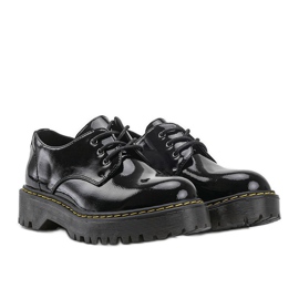 Cizme lacate negre patentate, cizme Marilyn negru 1