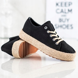 Kylie Espadrile elegante negru 1 Kylie Espadrile elegante negru 1