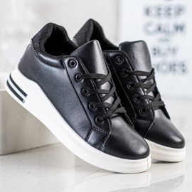 Diamantique Adidași cu pană cu sclipici negru 1