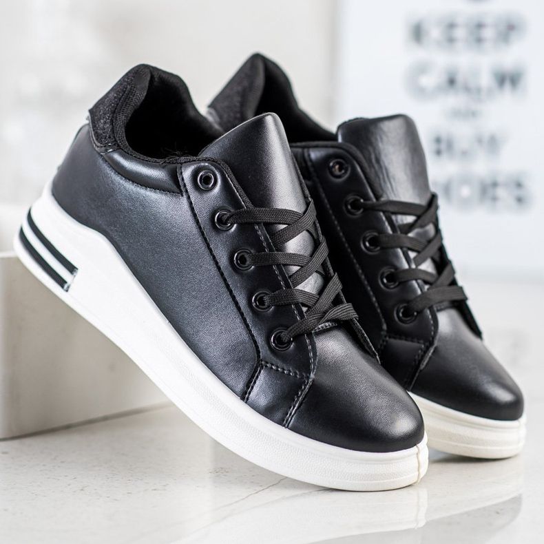 Diamantique Adidași cu pană cu sclipici negru 1