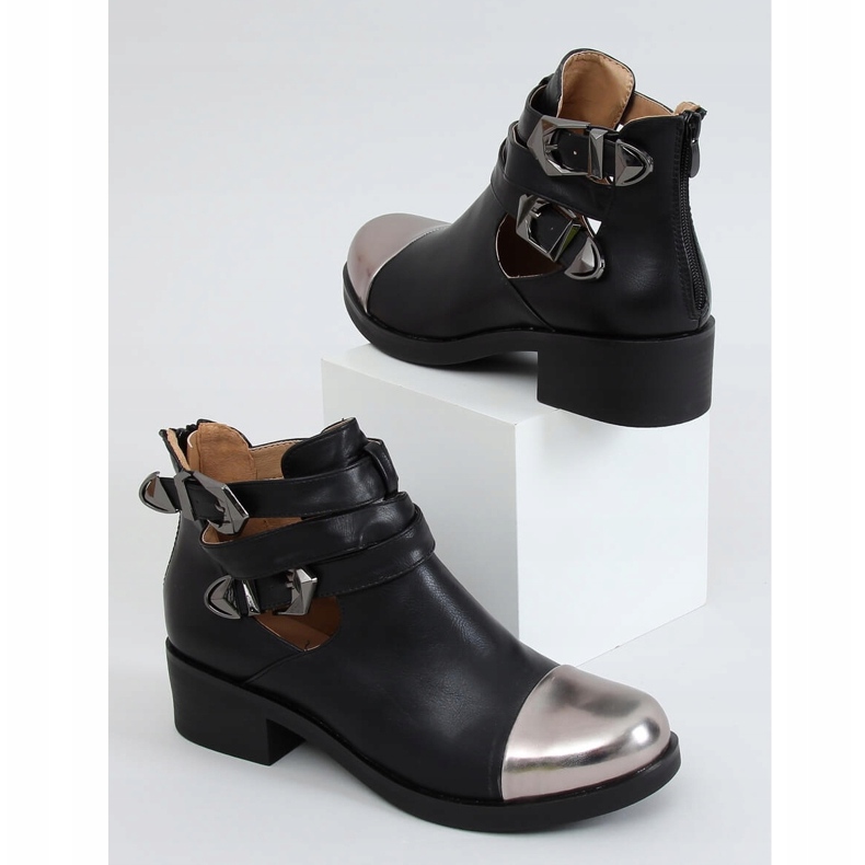 Negru 9100 Cizme tăiate negru 1