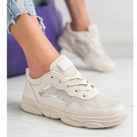 Ideal Shoes Adidași bej casual 2