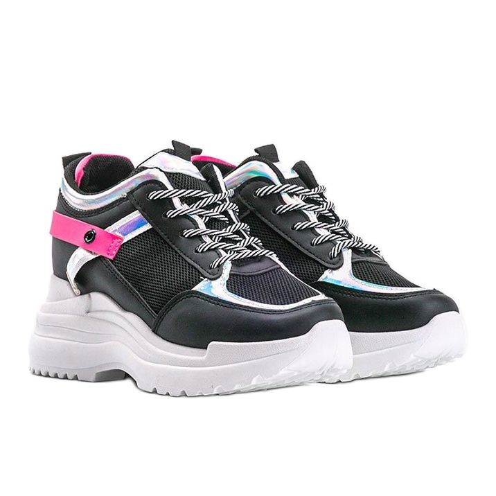 Adidași negri pe talpă groasă Johan negru 1