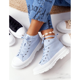 FB2 Adidași înalți pentru femei pe o talpă mare albastră Trissy albastru 2
