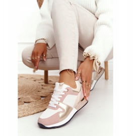 Încălțăminte sport pentru femei Adidași bej cu brocart Belinda multicolor 1