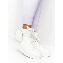 Pantofi sport de damă pe o platformă cu un rinichi în alb Alexis 2