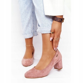 Pompe din piele de căprioară pe un pilon Sergio Leone Pink roz 2