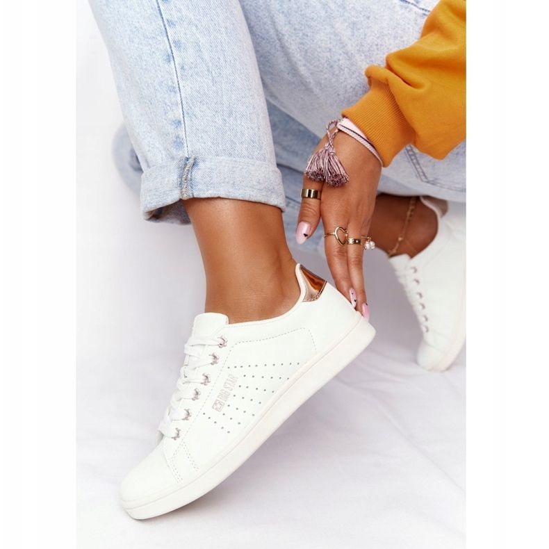 Adidași din piele pentru femei Big Star DD274583 Alb-Cupru de aur 2 Adidași din piele pentru femei Big Star DD274583 Alb-Cupru de aur 2