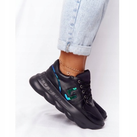 Pantofi sport de damă pe platformă lu boo negru albastru 3