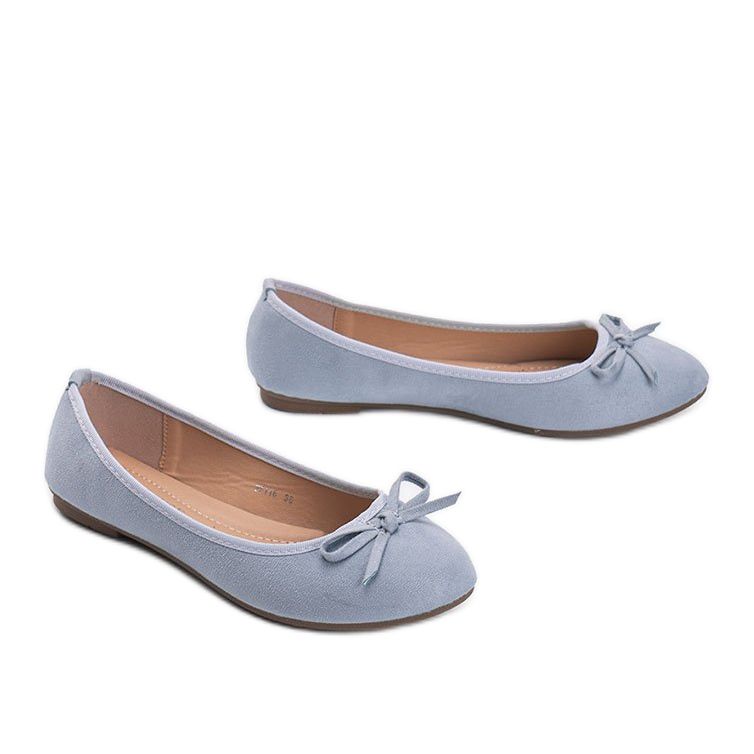 Ballerine albastre Angelina cu arc albastru 1