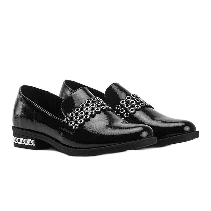 Încălțăminte lăcuite negre pentru femei Jamie negru 1