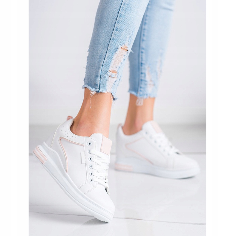 SHELOVET Pantofi albi cu pană ascunsă 2 SHELOVET Pantofi albi cu pană ascunsă 2