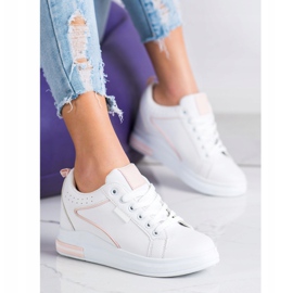 SHELOVET Pantofi albi cu pană ascunsă 1 SHELOVET Pantofi albi cu pană ascunsă 1