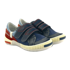 Pantofi pentru baieti cu Velcro Bartek 85585 bleumarin roșu albastru marin albastru 4