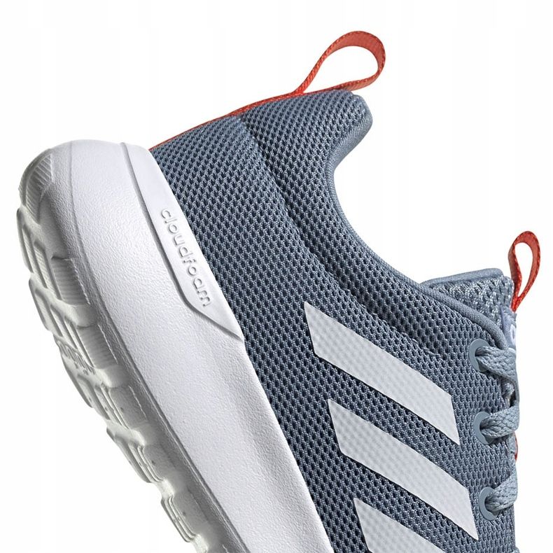 Pantofi de alergare gri Adidas Lite Racer Cln K FV9607 alb albastru portocale 4