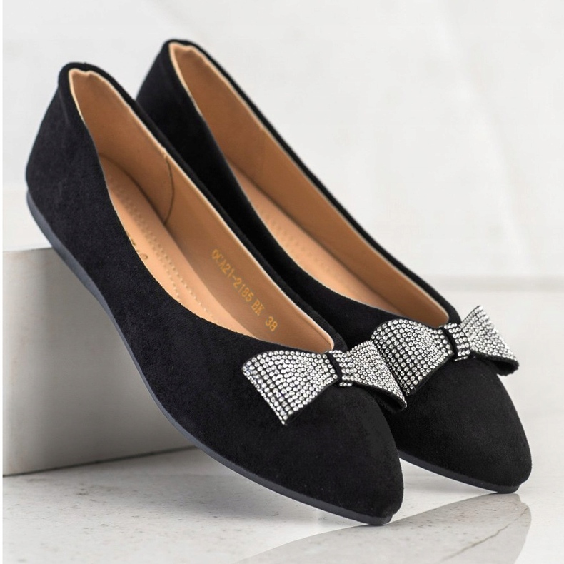 Balerini cu arc decorativ VINCEZA negru 1