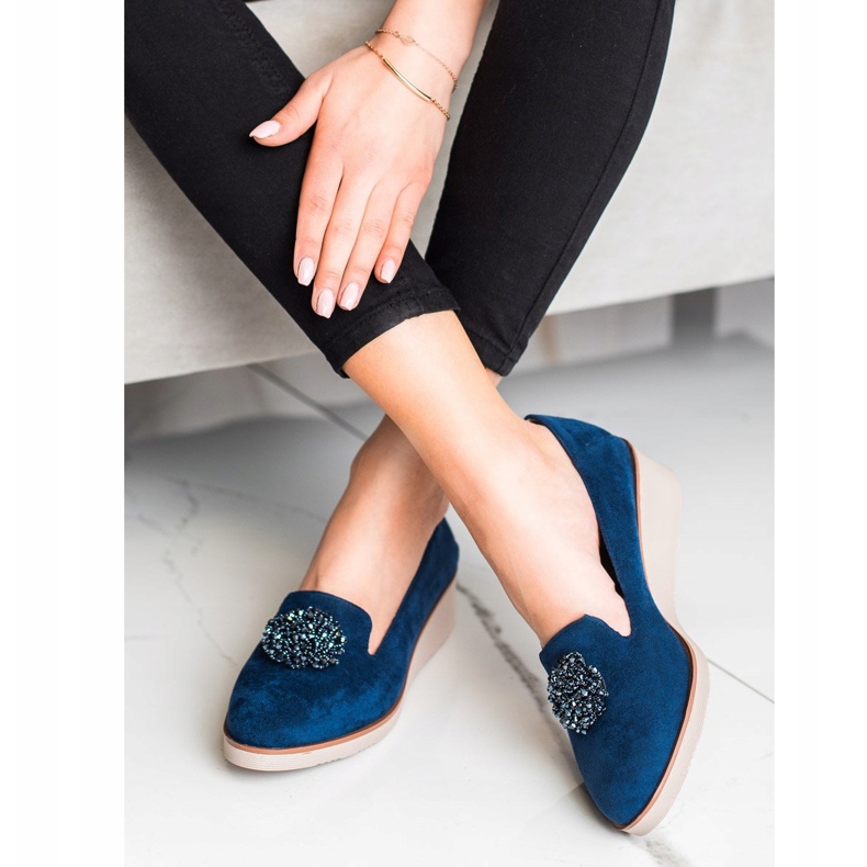 Domni eleganți cu decor VINCEZA albastru marin 1