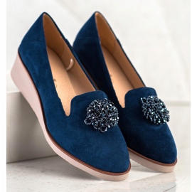 Domni eleganți cu decor VINCEZA albastru marin 2