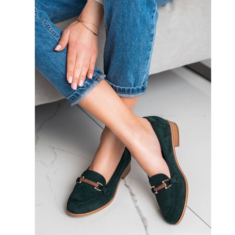 Mocasini cu toc VINCEZA verde 2