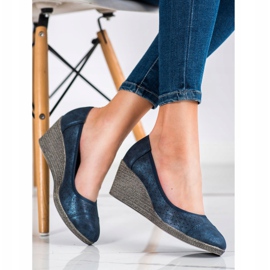 Goodin Pompă cu pană albastră marină albastru marin 1