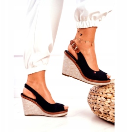 PS1 Sandale cu panglică Tommy Black maro negru 3