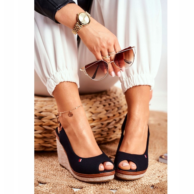 PS1 Sandale cu panglică Tommy Black maro negru 1