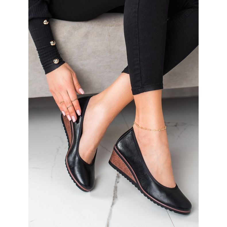 Balerini negri pe pană VINCEZA negru 1 Balerini negri pe pană VINCEZA negru 1