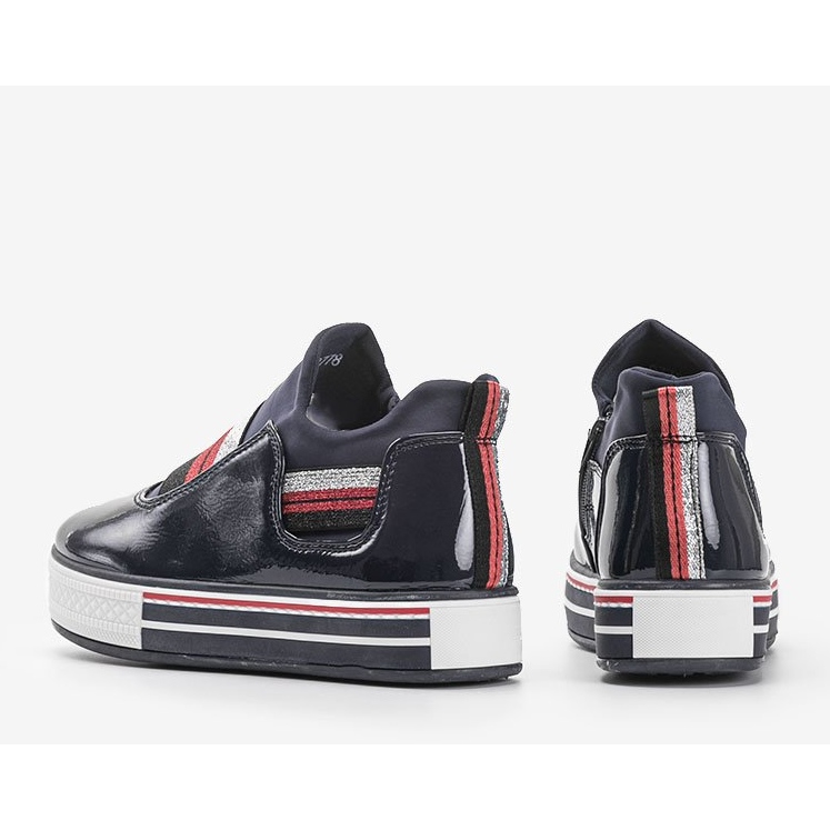 Ghete Kaitlynn lăcuite în culoarea bleumarin albastru 1