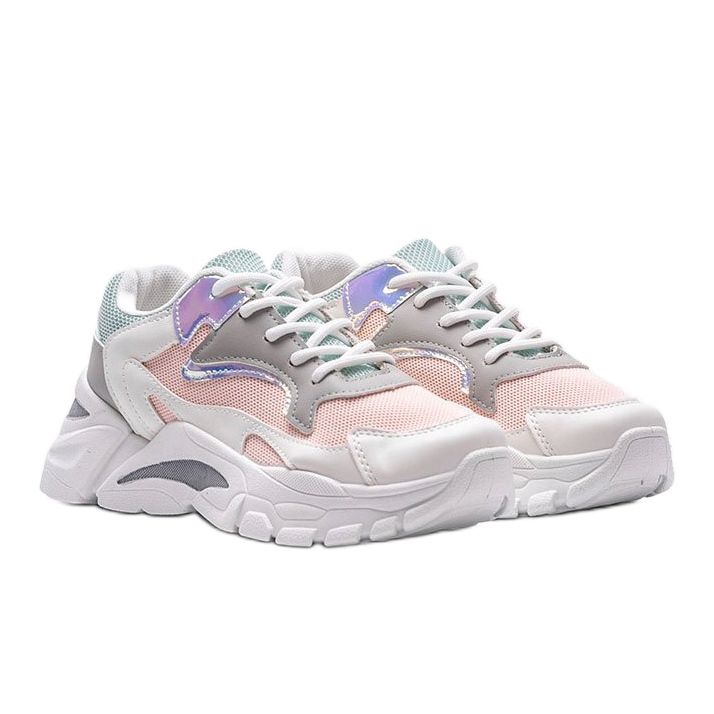 Adidași Lesly albi și roz 1