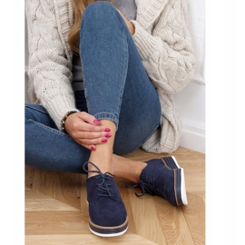Mocasini dantelate dama bleumarin 8988-45 Albastru albastru marin 1