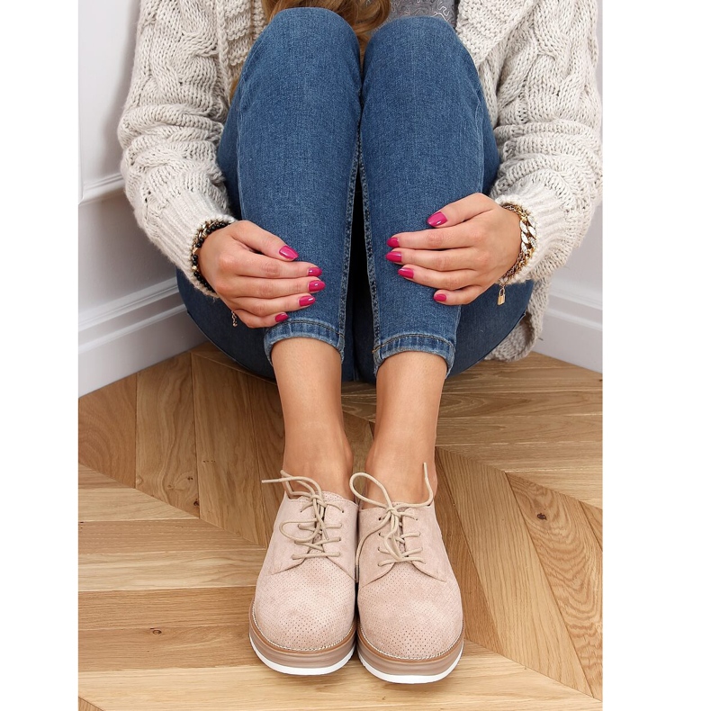 Mocasini dama cu dantelă bej 8988-45 Bej 2 Mocasini dama cu dantelă bej 8988-45 Bej 2