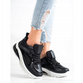 SHELOVET Adidași negri pe platformă negru 2