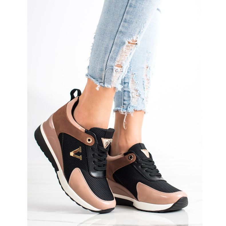 Adidași casual VINCEZA negru roz multicolor 1