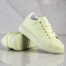 SHELOVET Adidași verzi pe platformă verde 2