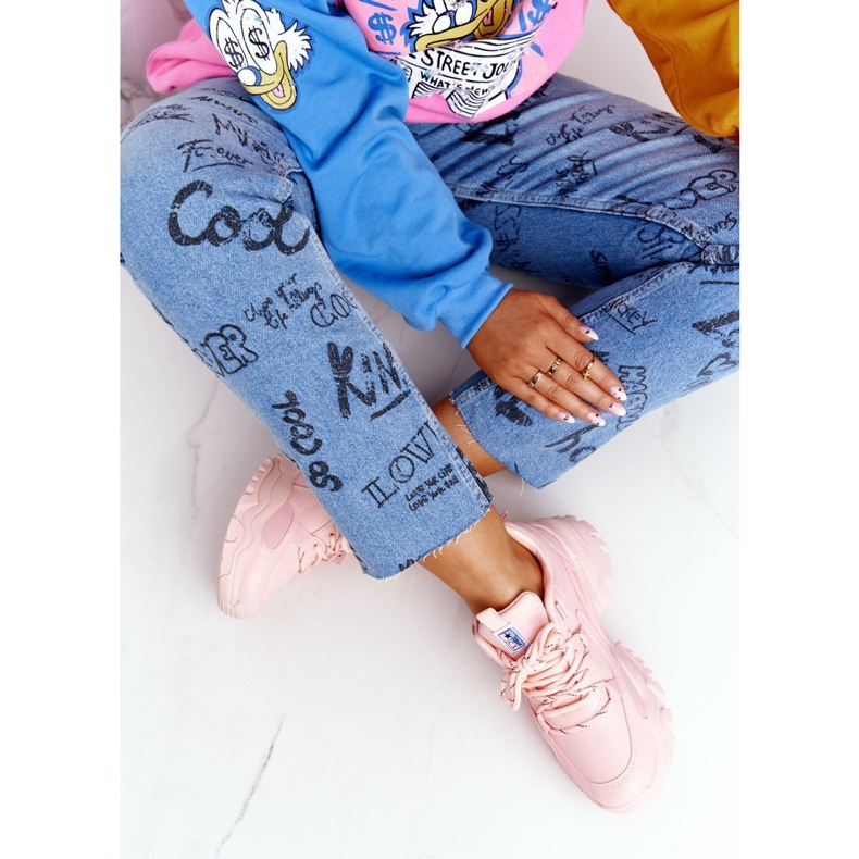 EVE Adidași de damă pe o talpă masivă roz Laugh 2