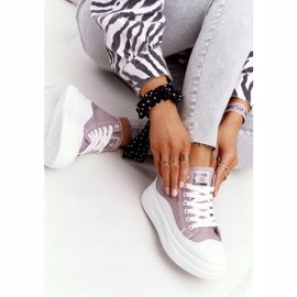 Adidași înalți pentru femei pe platforma gri Fată drăguță alb 2
