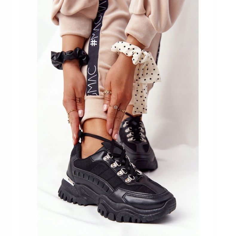 PS1 Adidași de damă pe talpă mare Good Mood negru 2