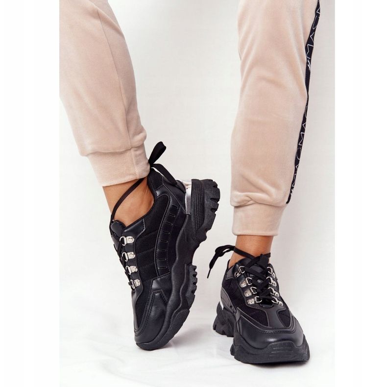 PS1 Adidași de damă pe talpă mare Good Mood negru 1