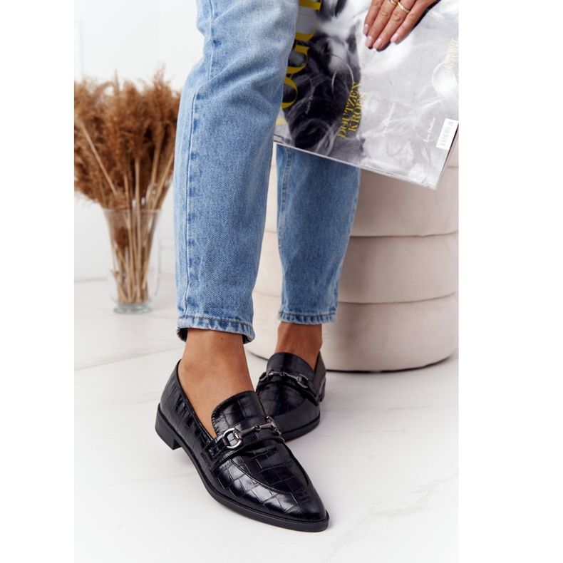 S.Barski Mocasini de damă eleganți de S. Bararski Black negru 1